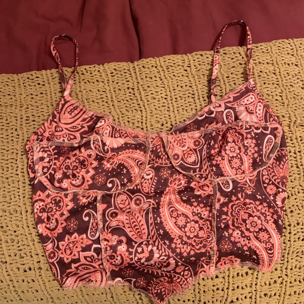 Orange paisley tank top